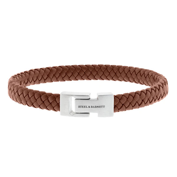 Archie - Peanut - 8mm leather box braided bracelet-