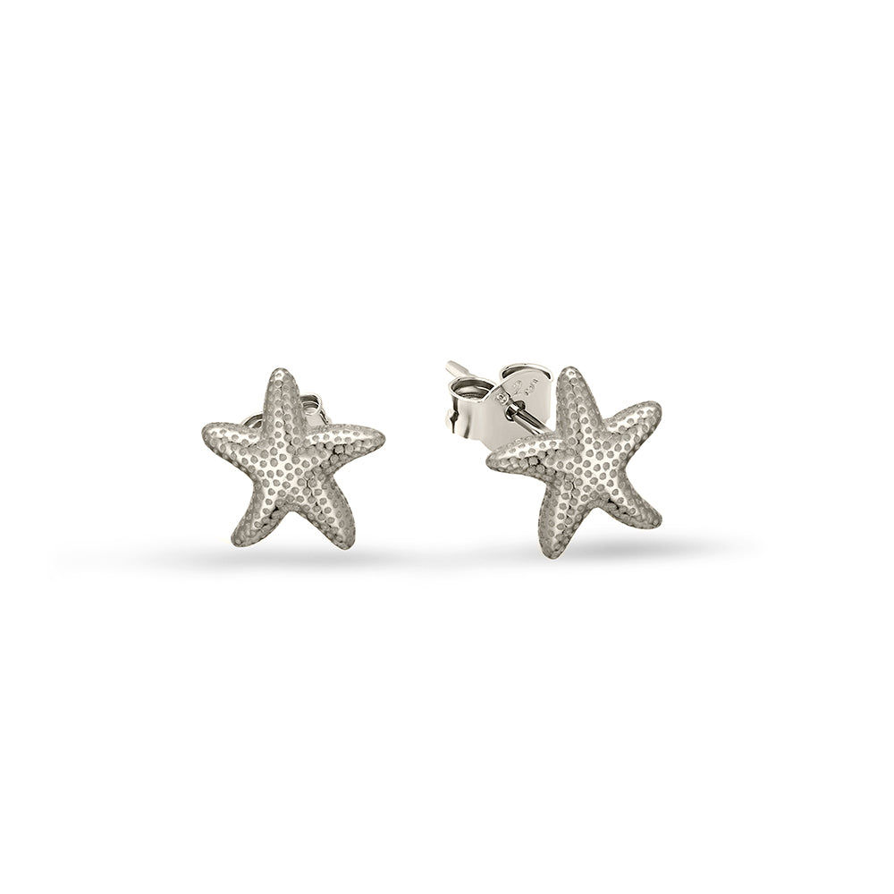 SS Solver Textured Starfish Stud Earrings