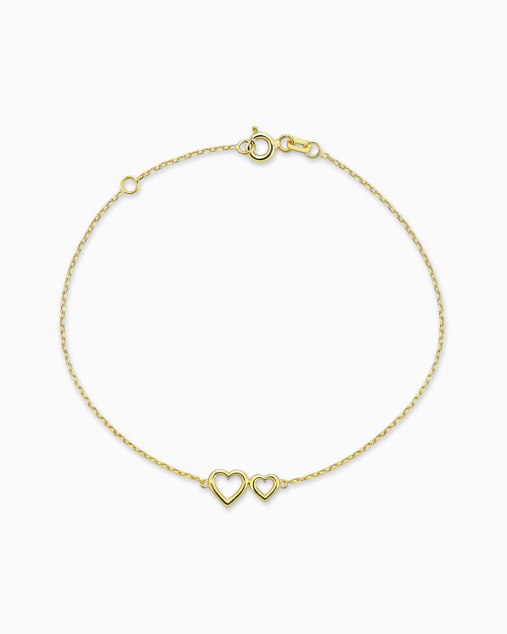 Petite Hearts Bracelet in Yellow Gold