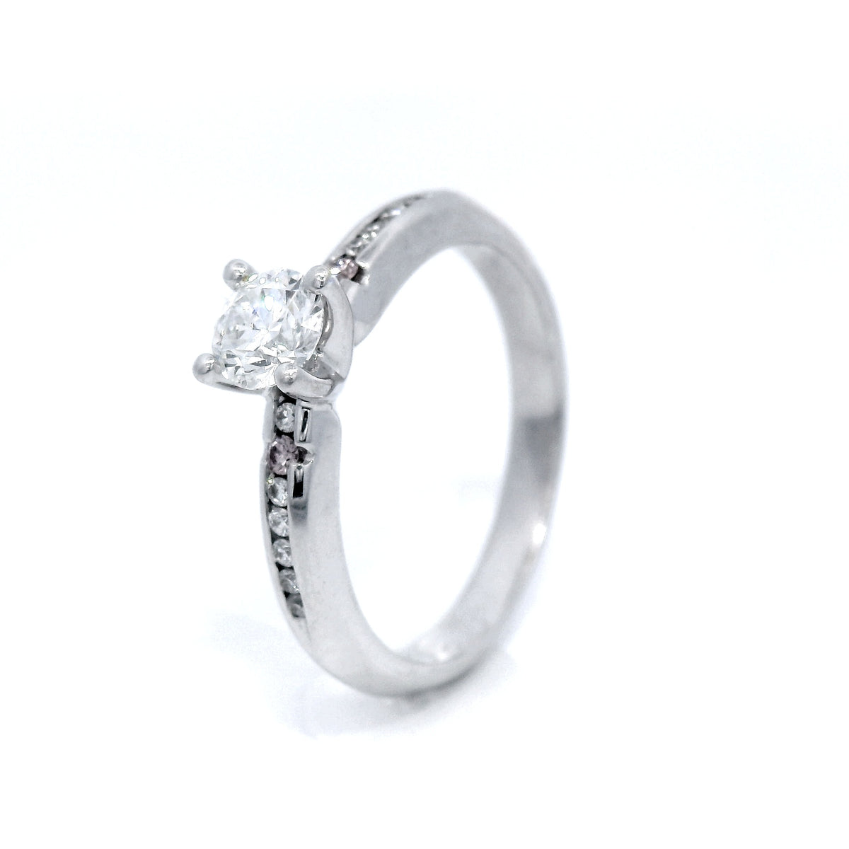 Diamond Solitaire Ring in White Gold