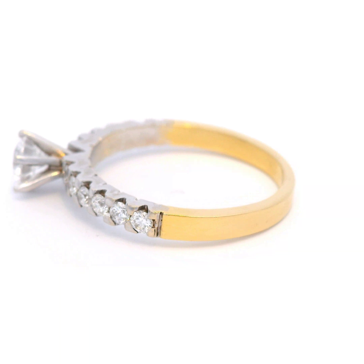 Diamond Ring Set in a Two Tone Yellow and White Gold Ring