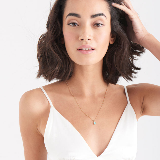 Ania Haie Turquoise Pendant Gold Necklace