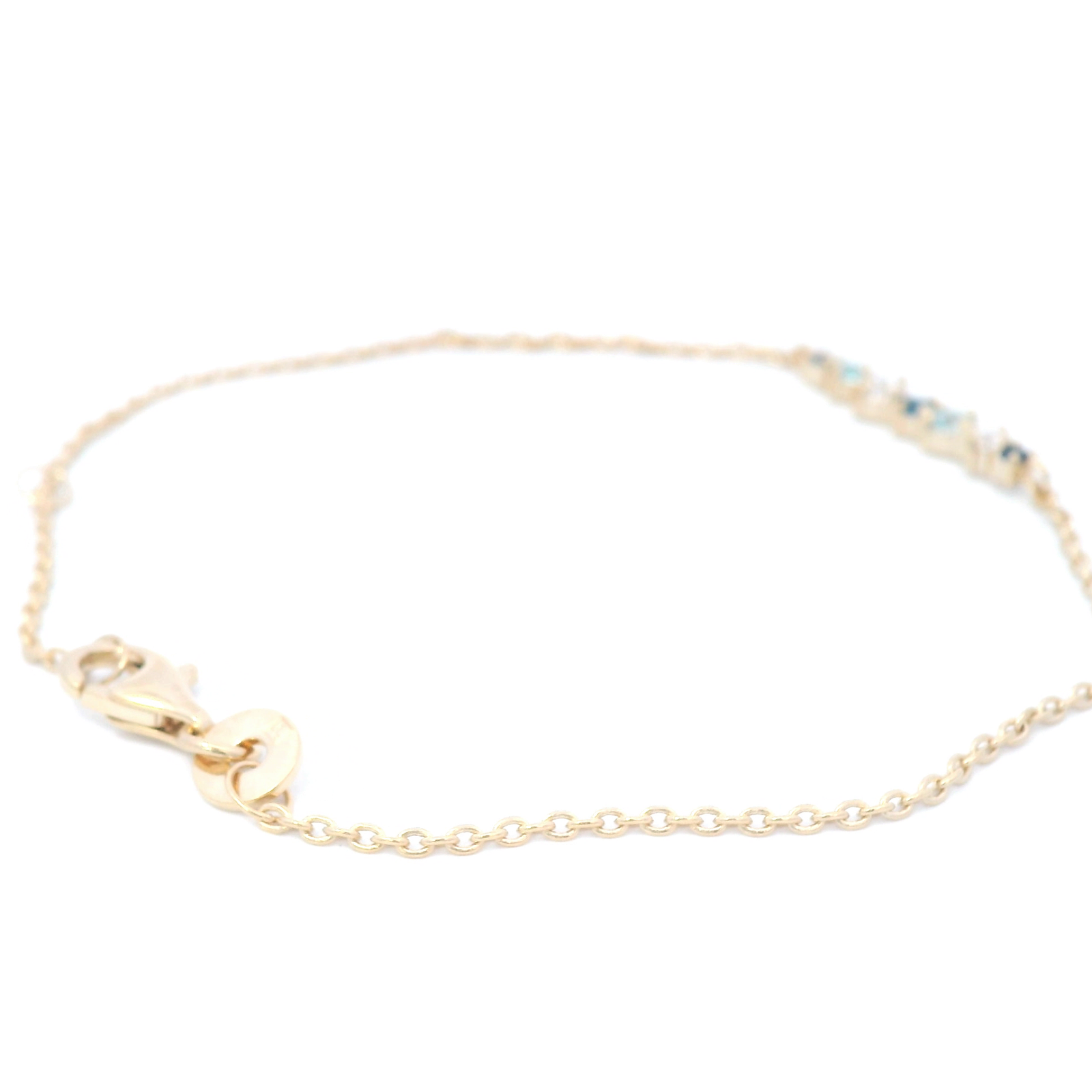 White And Blue Multi Stone Bracelet In Yellow Gold
