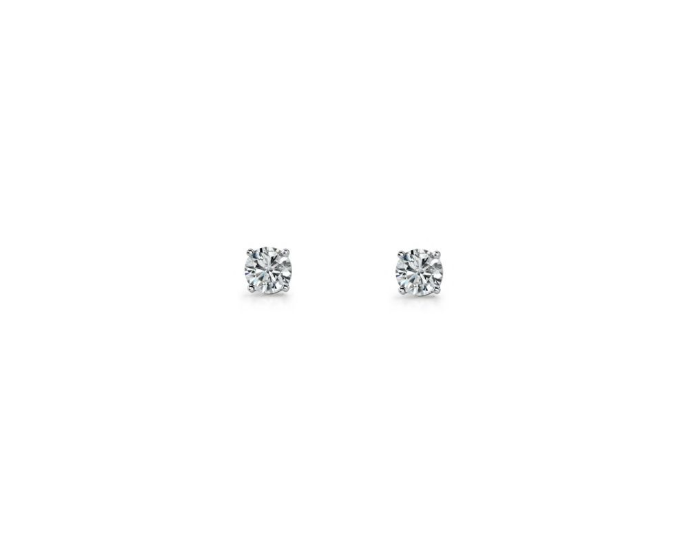 Ellani Sterling Silver 3mm Round Claw Set Studs