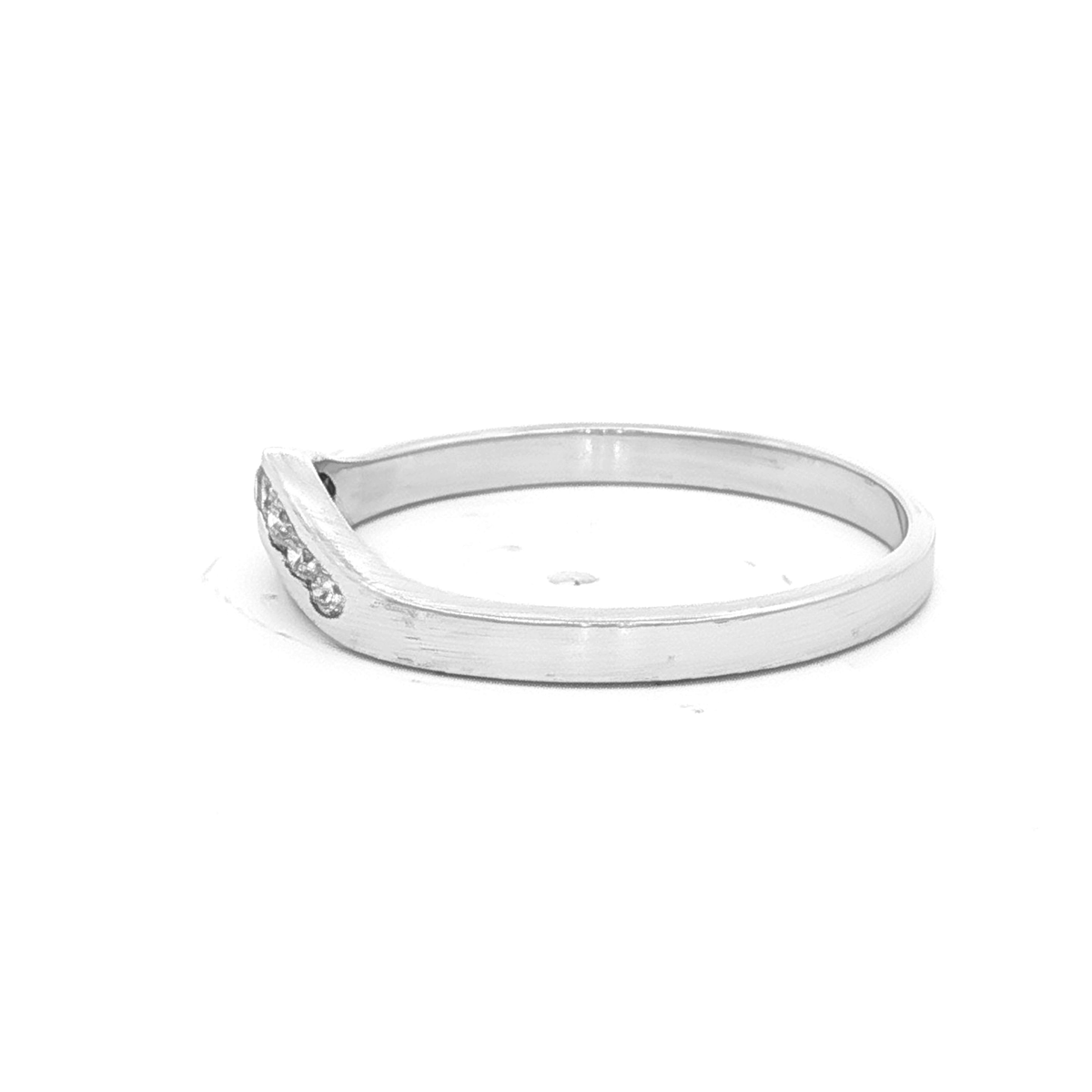 Curved Channel Diamond Eternity Ring in White Gold