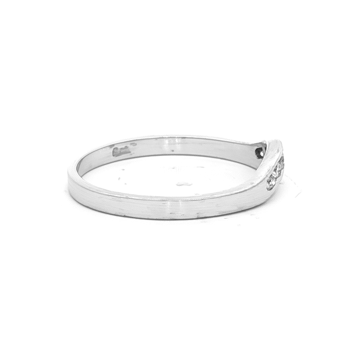 Curved Channel Diamond Eternity Ring in White Gold