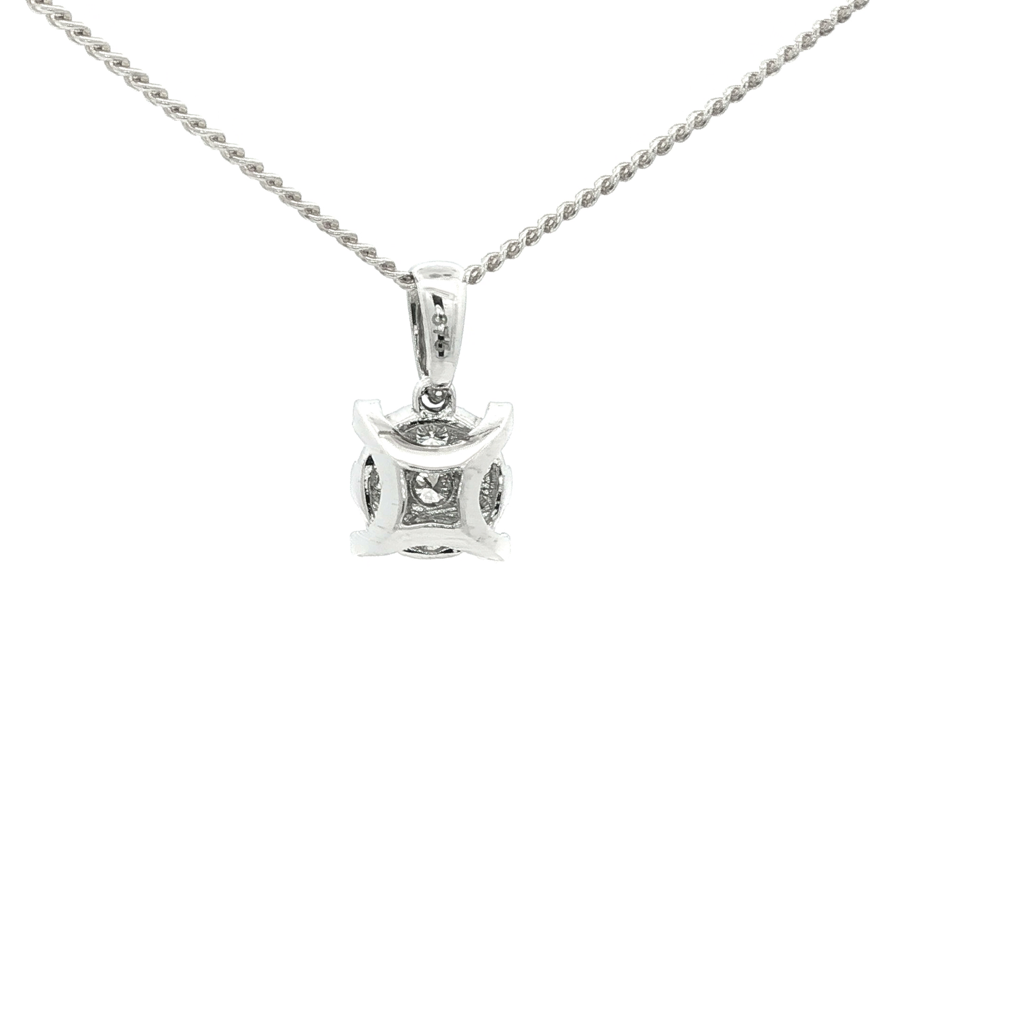 Brilliant Round Cut Diamond Necklace in White Gold