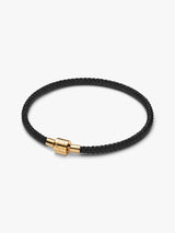 14k gold-plated bracelet with shimmering black cord