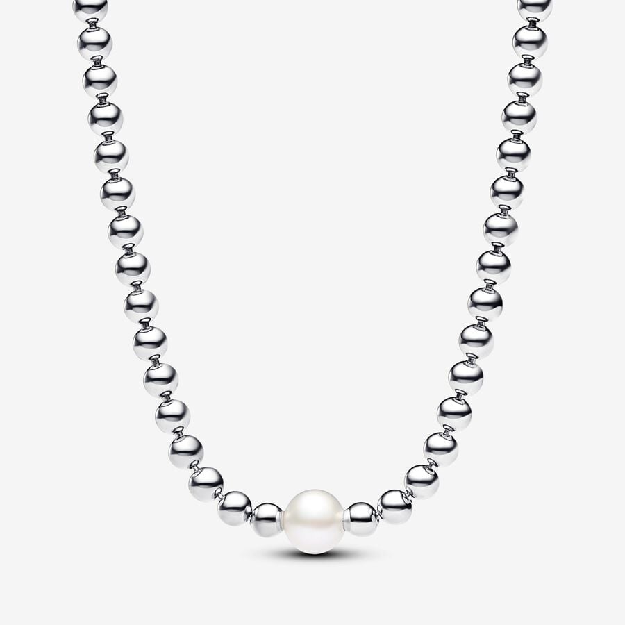 Treated Freshwater Cultured Pearl &amp; Beads Collier Necklace