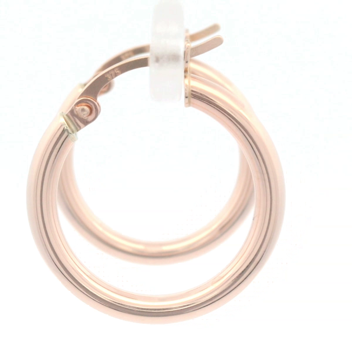 9CT Rose Gold PLAIN 15MM HOOP EARRINGS