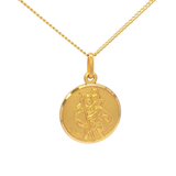 Saint Christopher Round Pendant in Yellow Gold