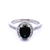 Oval Australian Sapphire and Diamond in White Gold Dress Ring