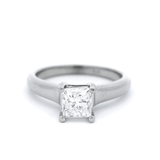 Claw Set Princess Cut Diamond Ring Set in White Gold
