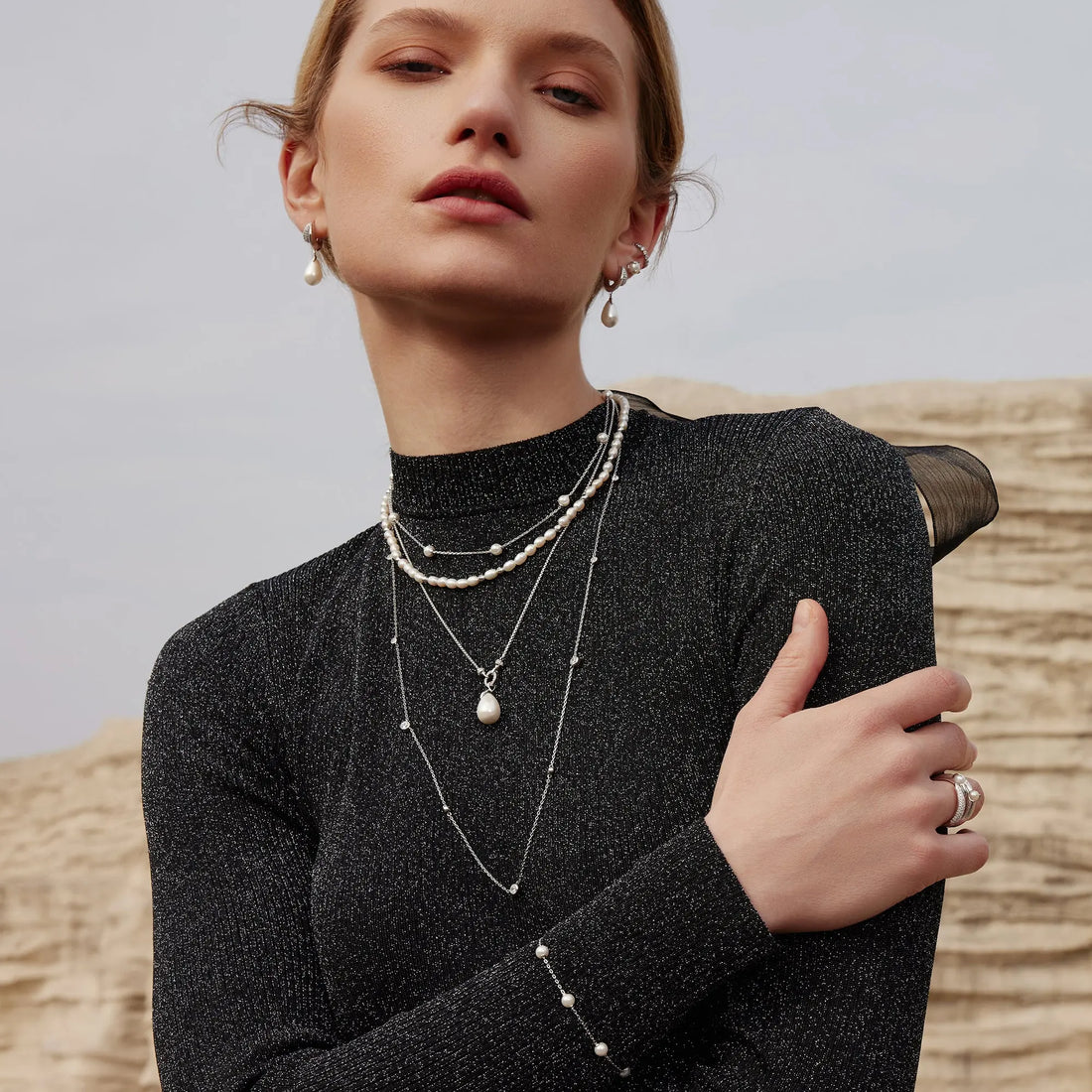 Ania Haie Linked Shell Pearl Necklace