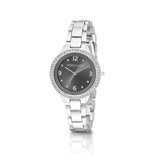 Abby Lane 'Emily' Collection Ladies Watch Silvertone Case and Gun Sunray Dial