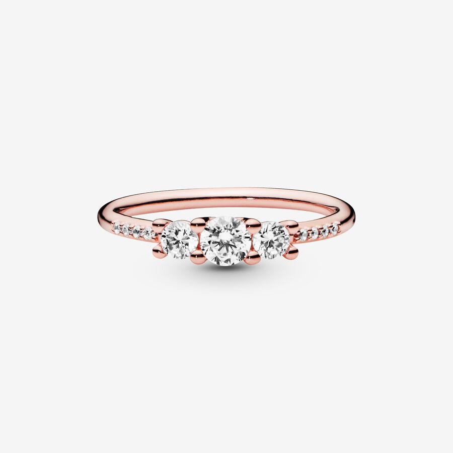PANDORA Rose Sparkling Elegance Ring w Clear CZ