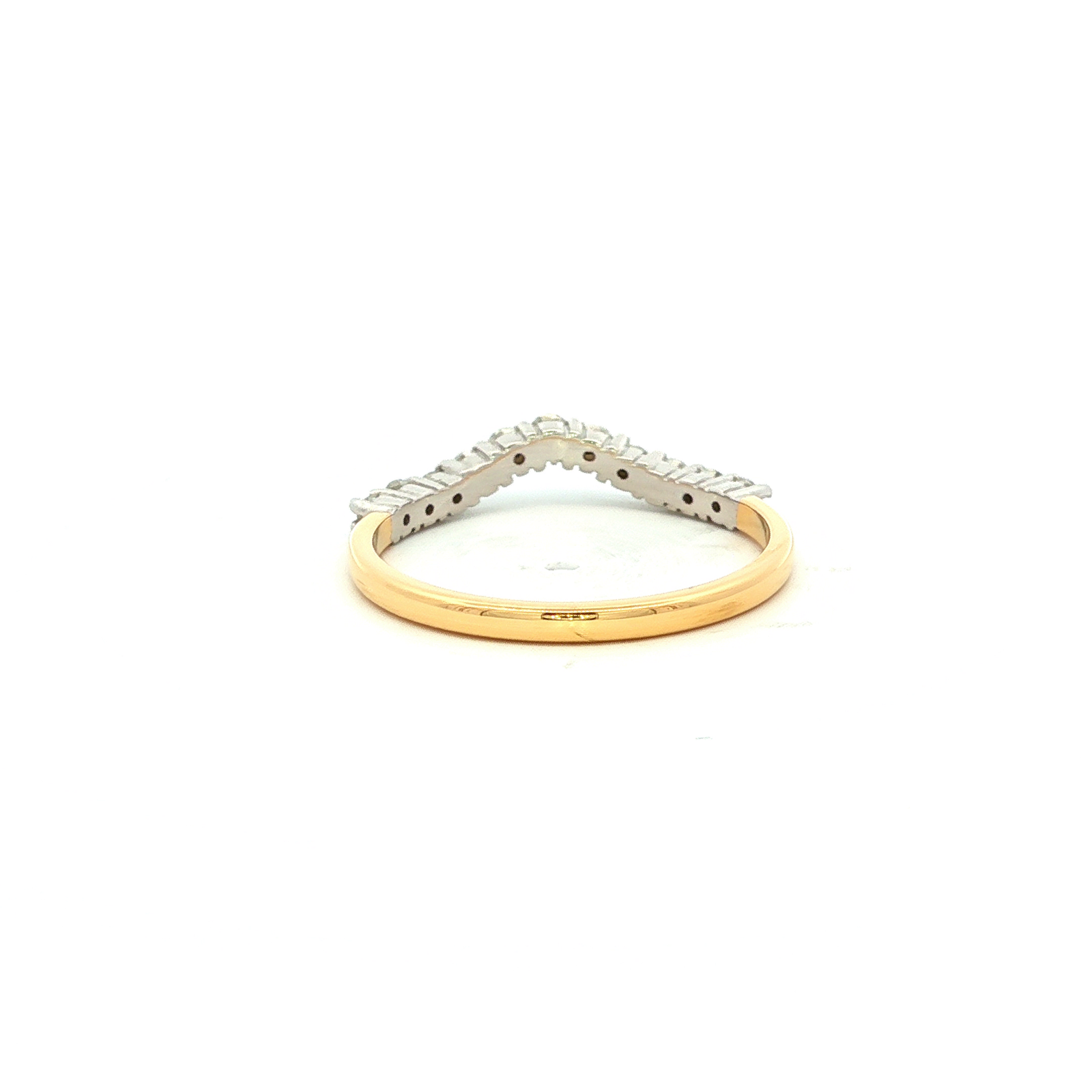 Natural Diamond Curve Claw Set Wedding Band in Yellow Gold