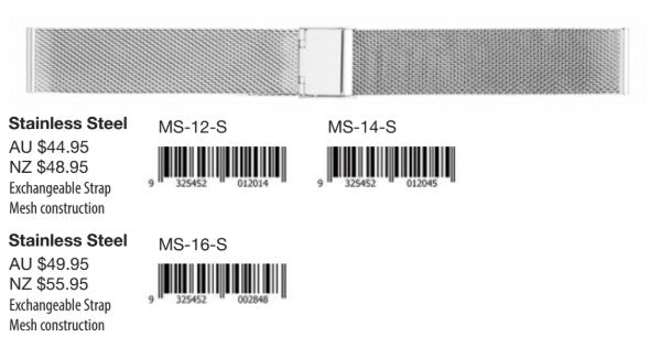 Mesh Straight Stainless Steel Band 16mm