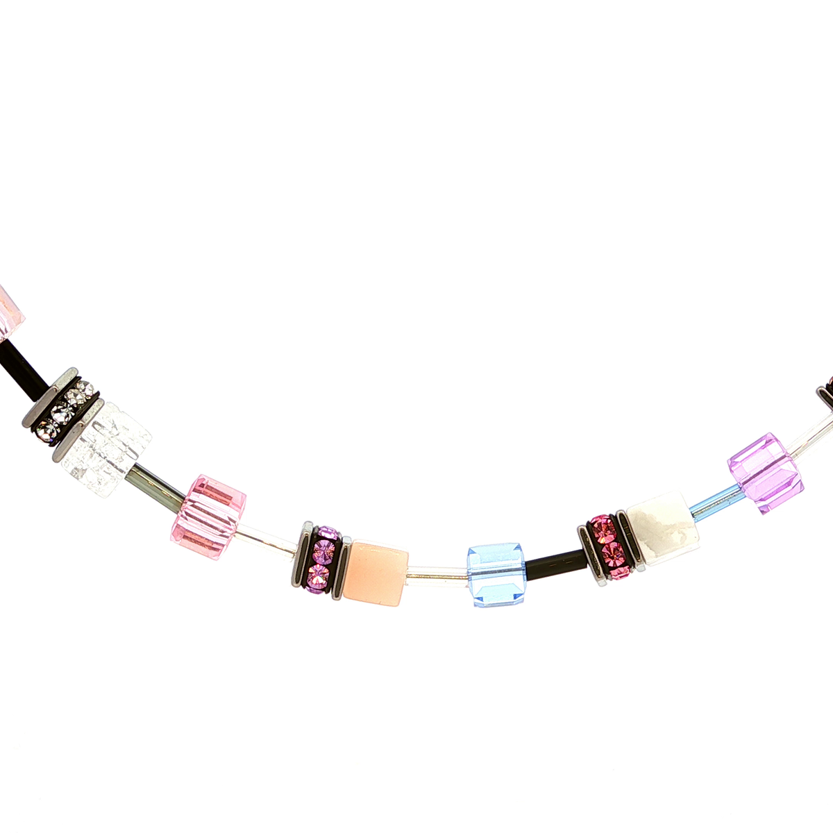 Coeur De Lion Geo Cube Iconic Precious Lilac Blue Necklace