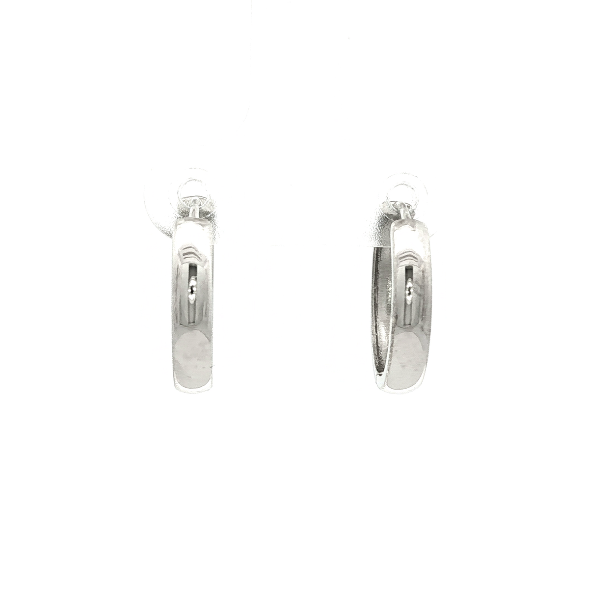 Minimalist Huggie Earrings in White Gold