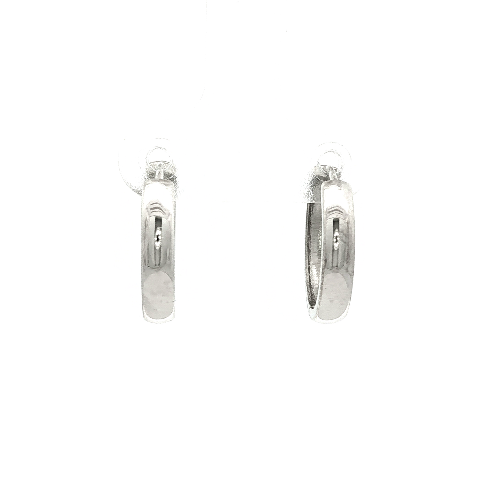 Minimalist Huggie Earrings in White Gold