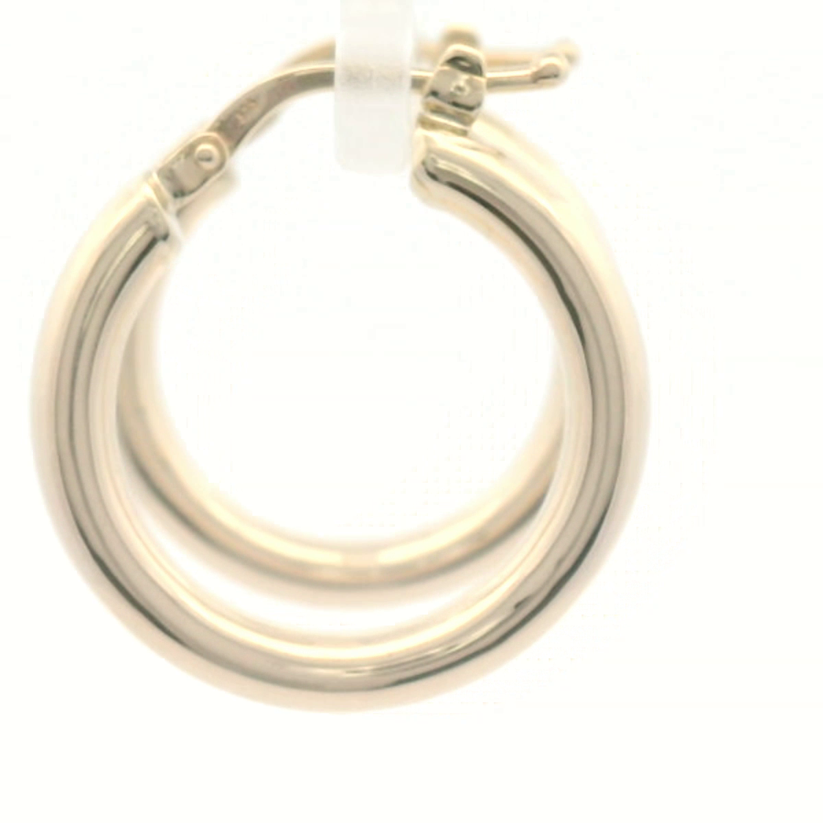 9ct YG Hollow Hoop Earrings 15mm