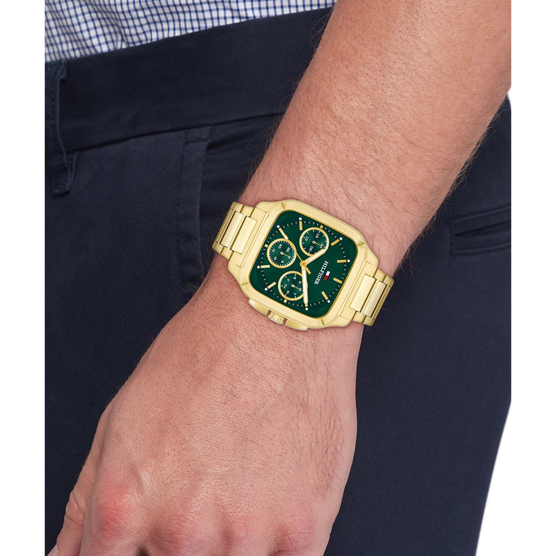 Tommy Hilfiger Gold Steel Green Dial Multi-function Men's Watch