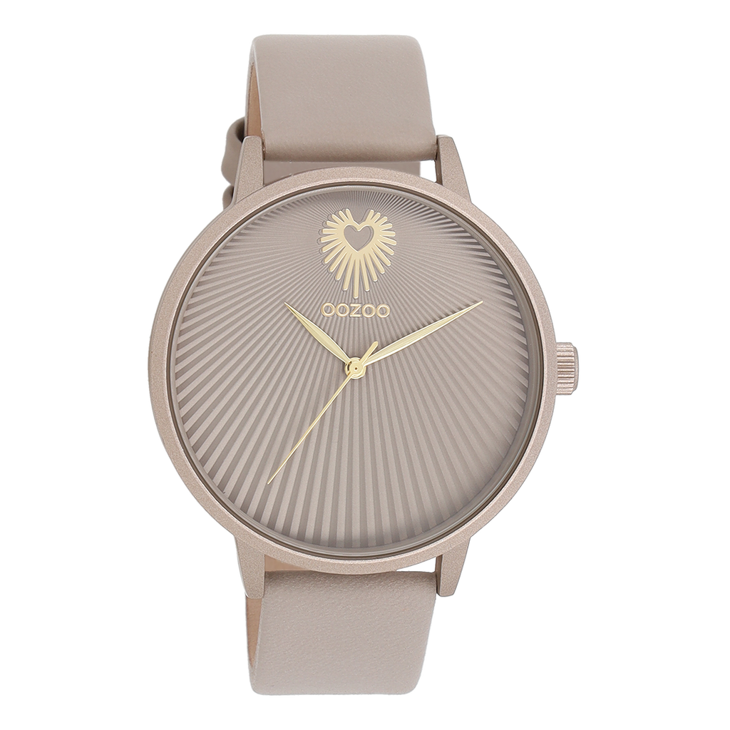 OOZOO Taupe Watch with Leather Strap