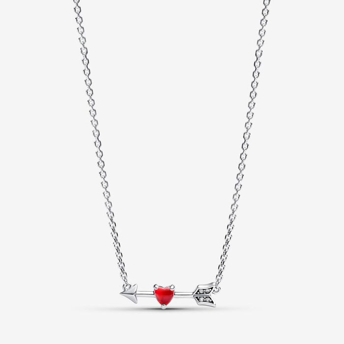 Arrow & Murano Glass Heart Necklace