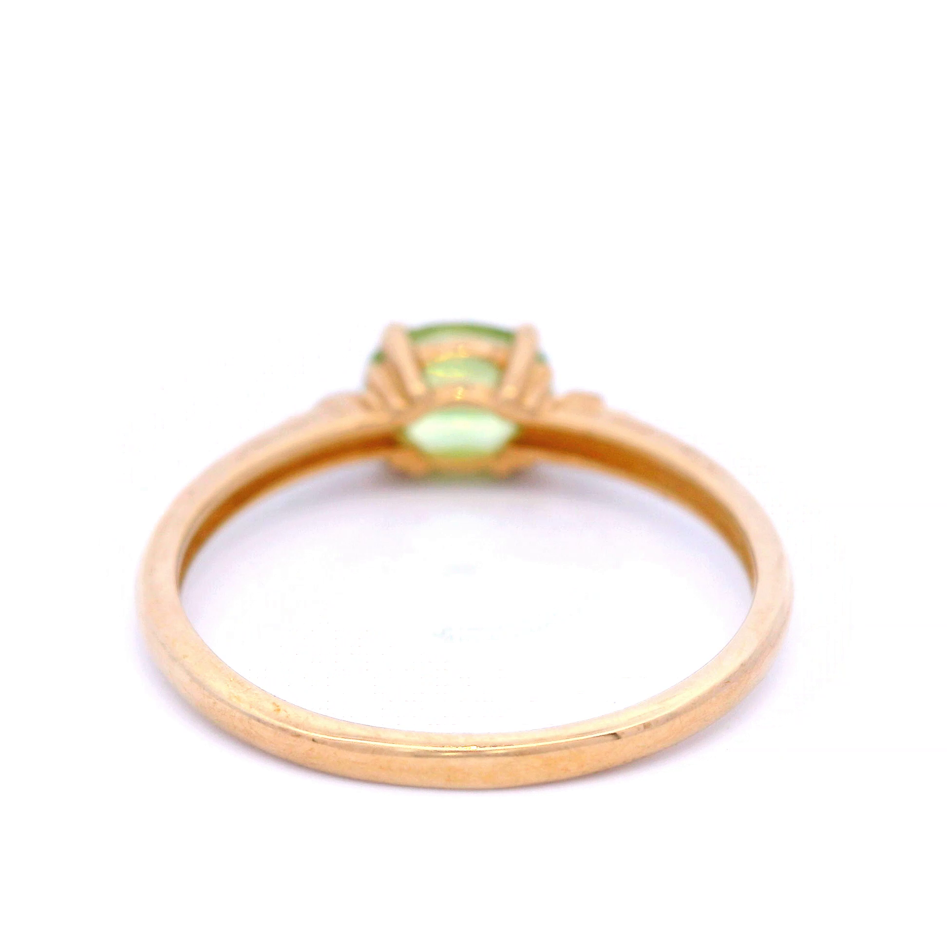 Horizontal Set Oval Cut Peridot Ring