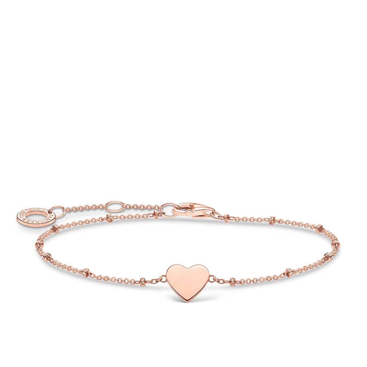 Thomas Sabo Rose Tone Sterling Silver Fine Heart Bracelet