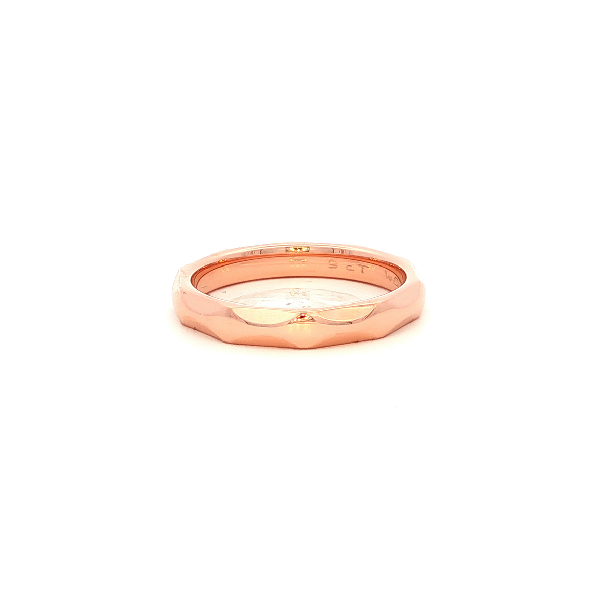 Wave Patterned Wedding Ring in Rose Gold