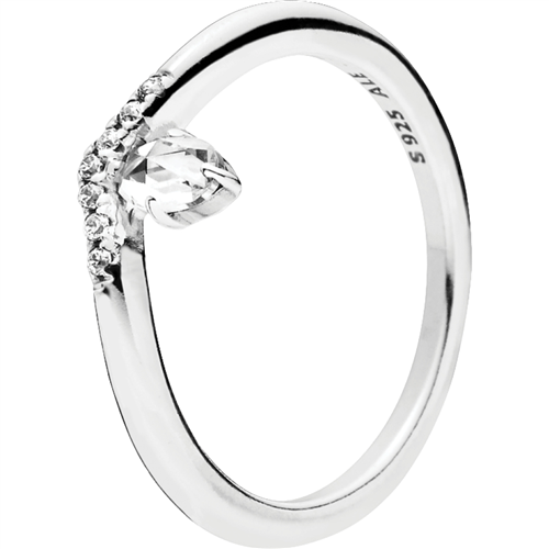 Classic Wish silver ring with clear cz