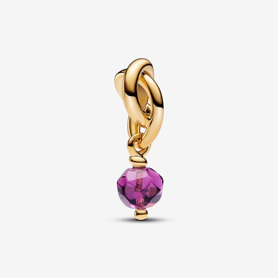 Pandora February Faceted Birthstone Eternity Circle Dangle Charm