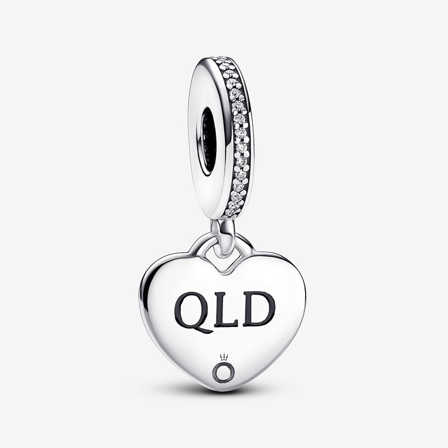Queensland Engravable Heart Dangle Charm