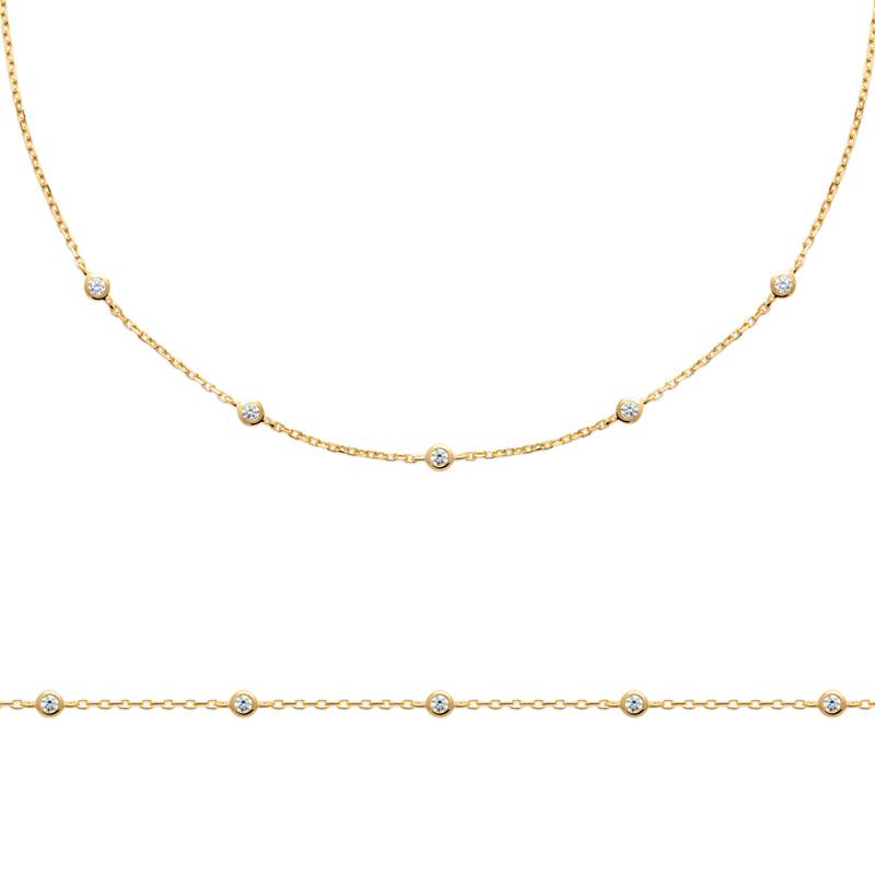 18K Gold-Plated Alloy CZ Station Bracelet