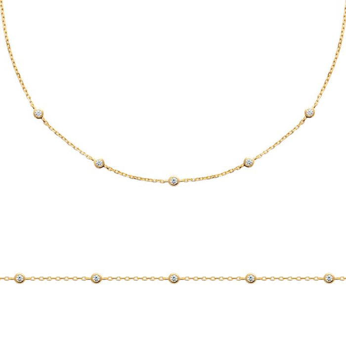18K Gold-Plated Alloy CZ Station Bracelet