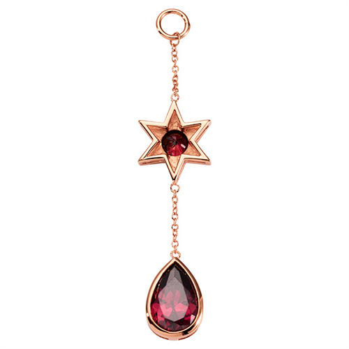 Nikki Lissoni Rose Gold Plated Star Drop 62mm Charm