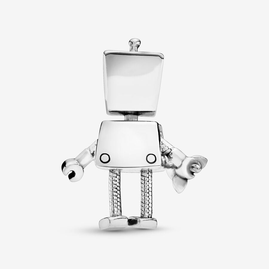 Boy robot silver charm