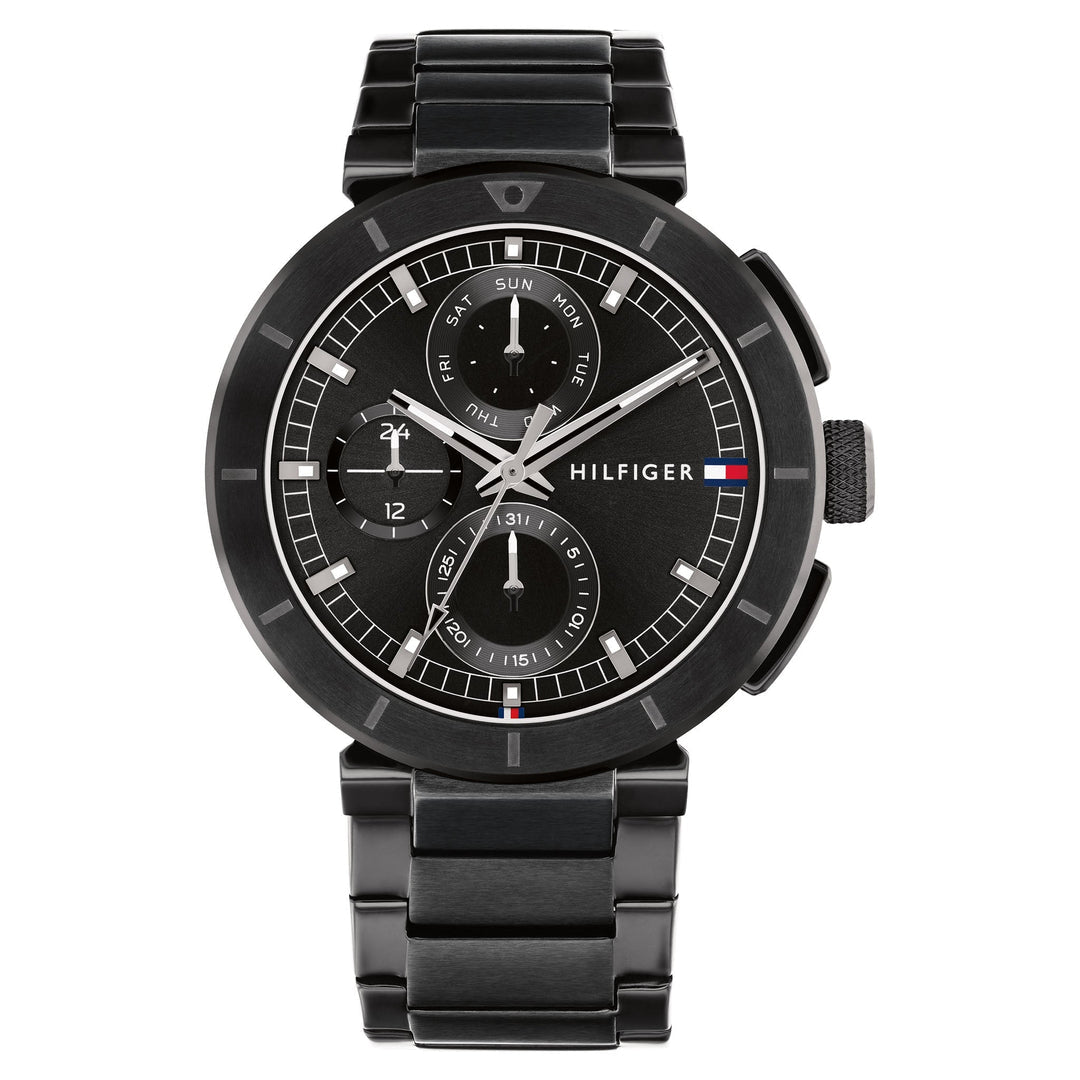 Tommy Hilfiger Black Steel Multi-function Men's Watch