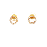Open Circle Stud in White Gold