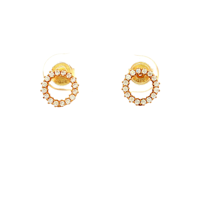 Open Circle Stud in White Gold