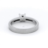 Princess Cut Shoulder Stone Side Engagement Ring in White Gold