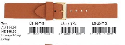 Leather Strap Tan 20MM Watchband