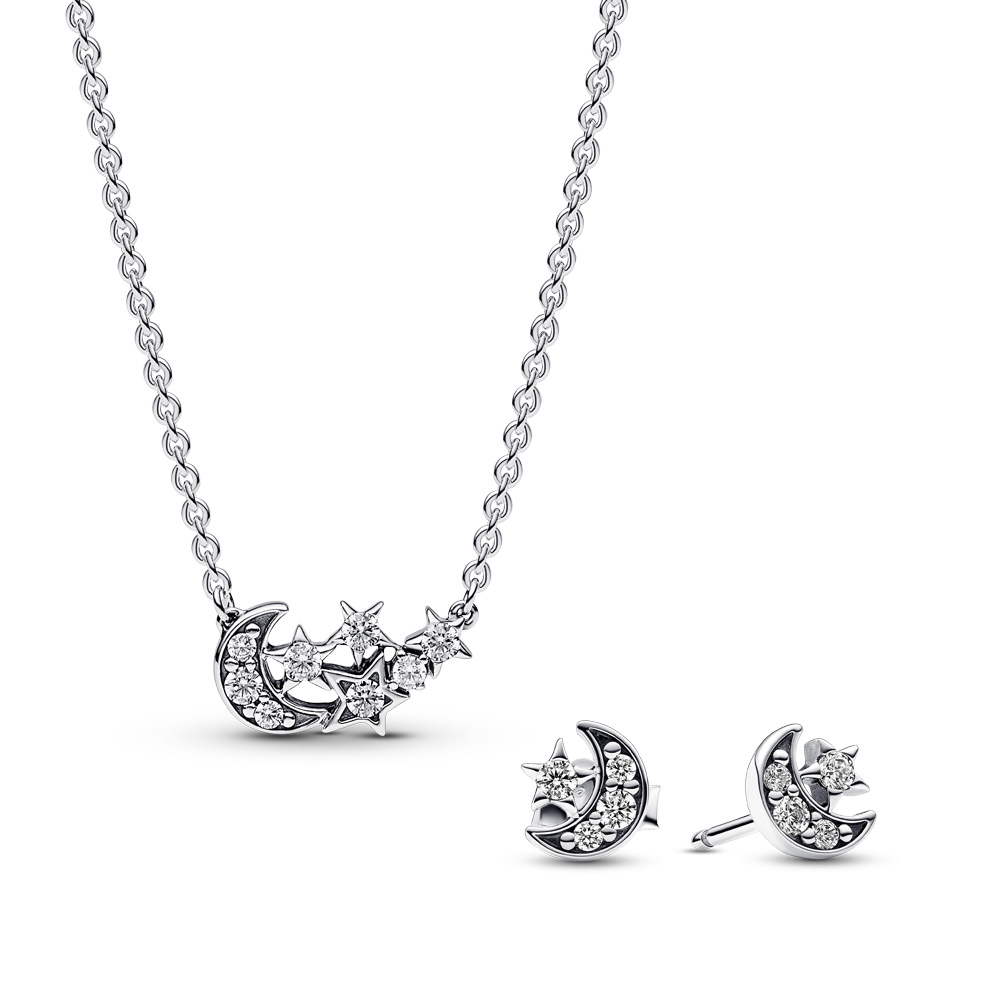 Pandora Sparkling Moon & Star Jewelry Gift Set