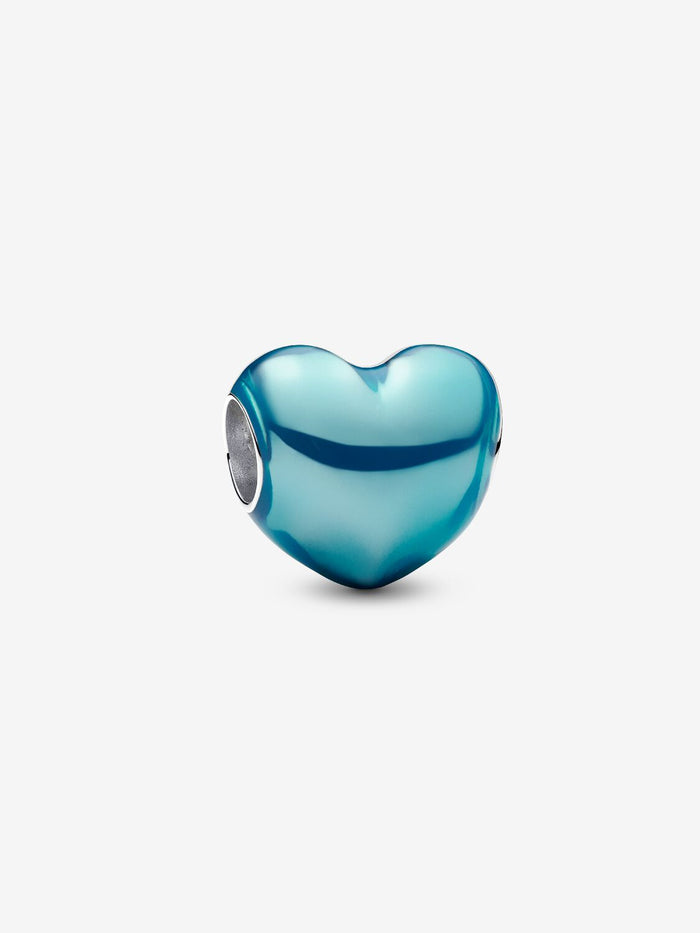 Pandora Metallic Sky Blue Heart Charm
