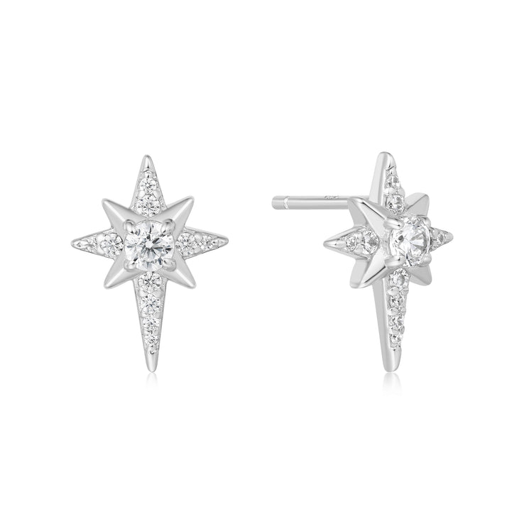 #5 DAINTY SIL CZ STAR STUDS