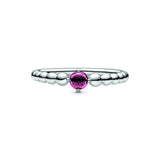 July Passionate Red Silver Ring with Man-Made Red Crystal