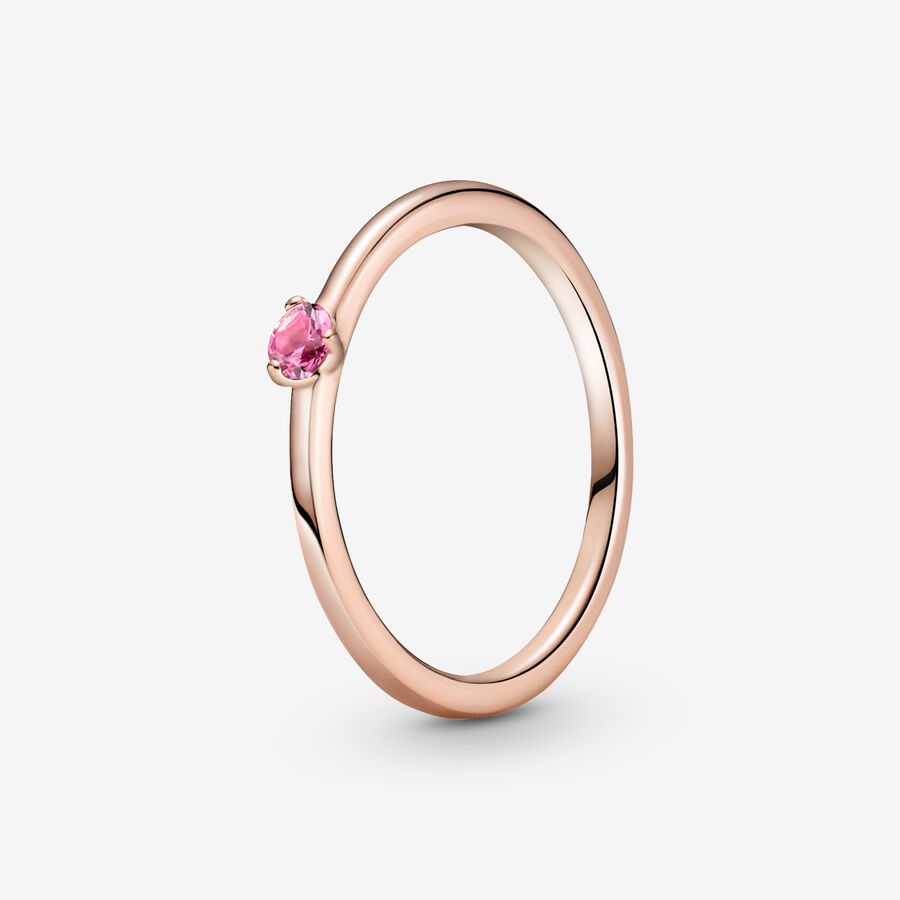 Pandora Rose Solitaire Ring w Pink Crystal