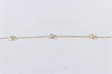 Trace Link with Round Shape Pendents Bracelet in Yellow Gold
